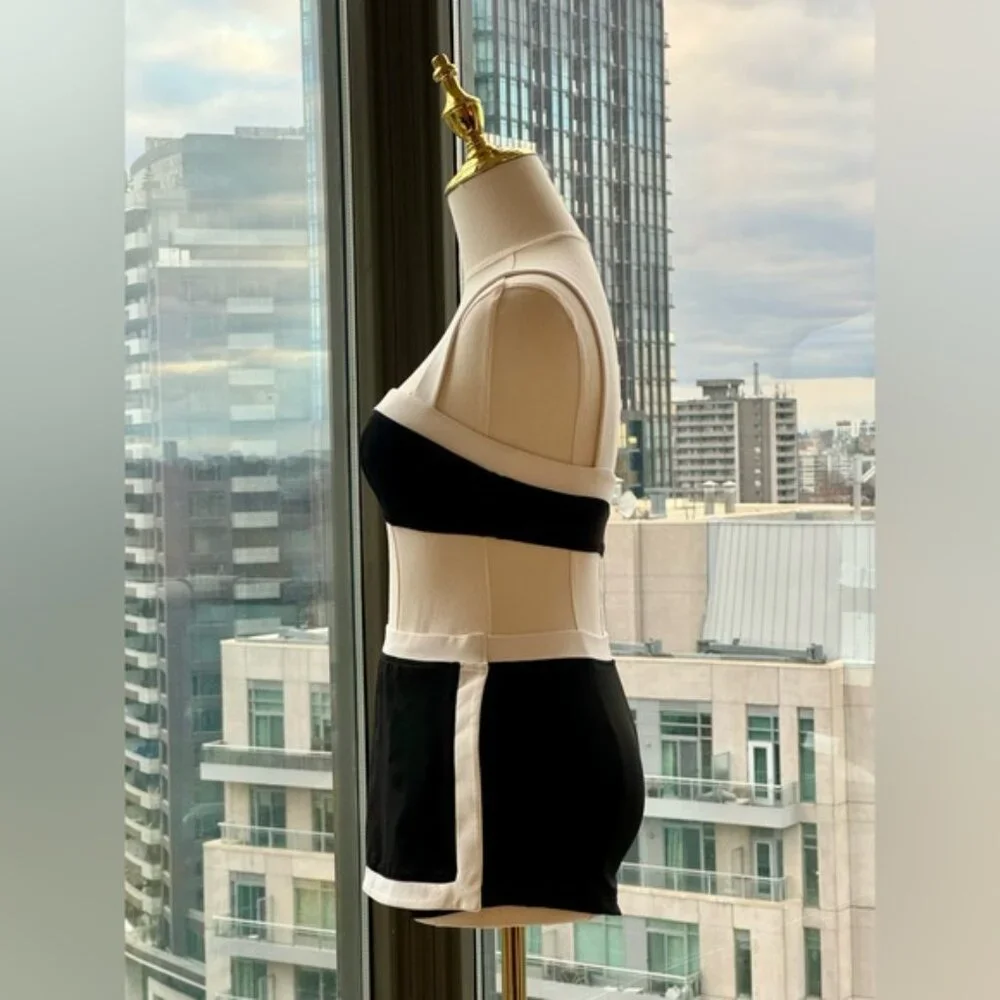 🆕 STAUD 🧿 NWT BIack White Bikini Set- Liv Top - Sz S & Nell Swim Skirt - Sz XS - Picture 9 of 16